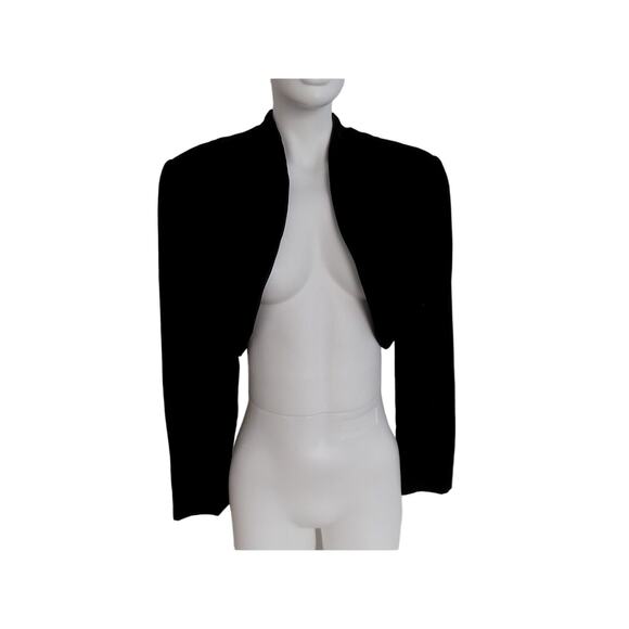 Vintage Fabian Molina cropped black velvet blazer size 14 - Picture 3 of 8